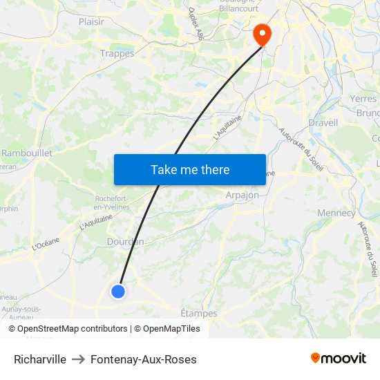 Richarville to Fontenay-Aux-Roses map