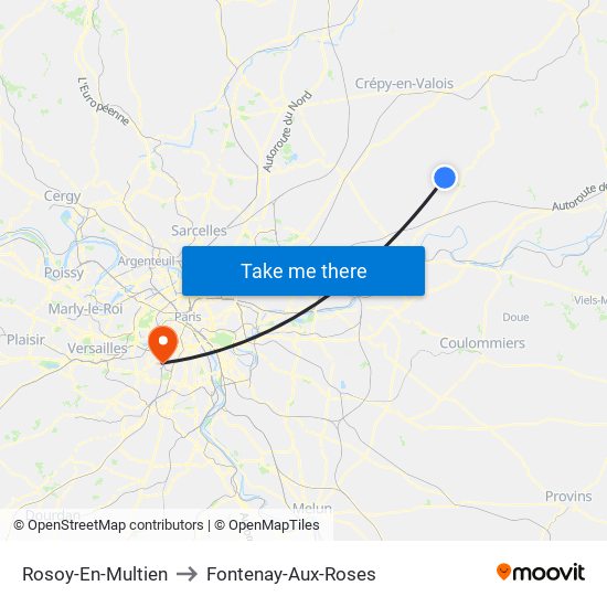 Rosoy-En-Multien to Fontenay-Aux-Roses map