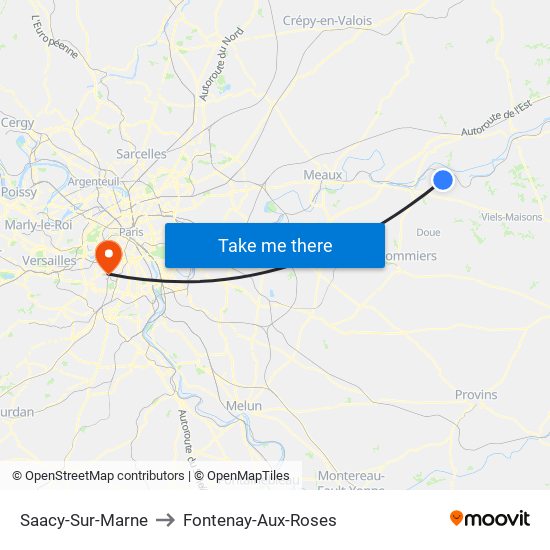 Saacy-Sur-Marne to Fontenay-Aux-Roses map