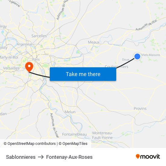 Sablonnieres to Fontenay-Aux-Roses map