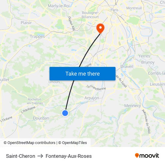 Saint-Cheron to Fontenay-Aux-Roses map