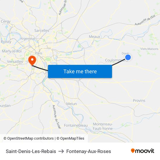 Saint-Denis-Les-Rebais to Fontenay-Aux-Roses map