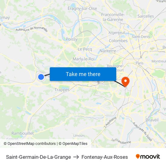 Saint-Germain-De-La-Grange to Fontenay-Aux-Roses map