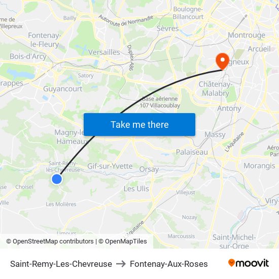 Saint-Remy-Les-Chevreuse to Fontenay-Aux-Roses map
