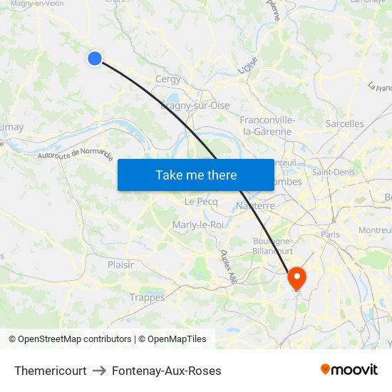 Themericourt to Fontenay-Aux-Roses map