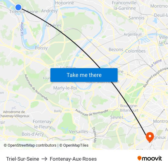 Triel-Sur-Seine to Fontenay-Aux-Roses map