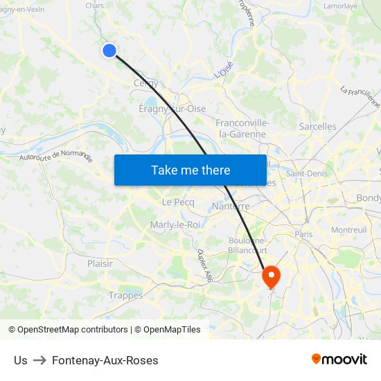 Us to Fontenay-Aux-Roses map