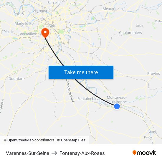 Varennes-Sur-Seine to Fontenay-Aux-Roses map