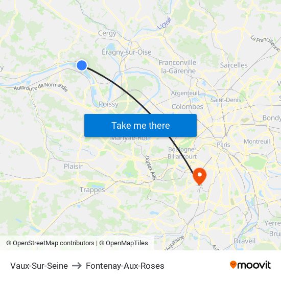 Vaux-Sur-Seine to Fontenay-Aux-Roses map