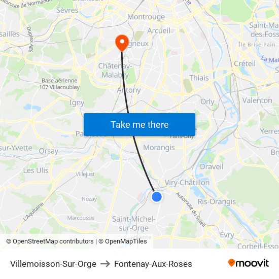 Villemoisson-Sur-Orge to Fontenay-Aux-Roses map