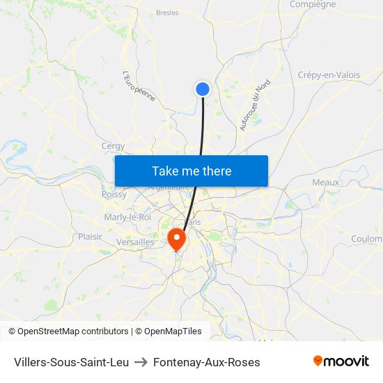 Villers-Sous-Saint-Leu to Fontenay-Aux-Roses map