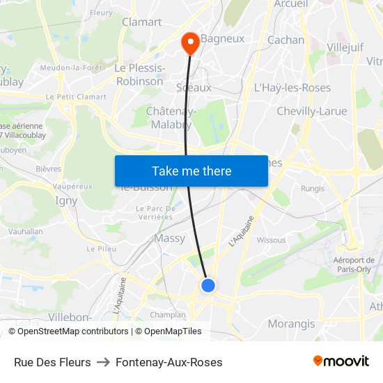 Rue Des Fleurs to Fontenay-Aux-Roses map