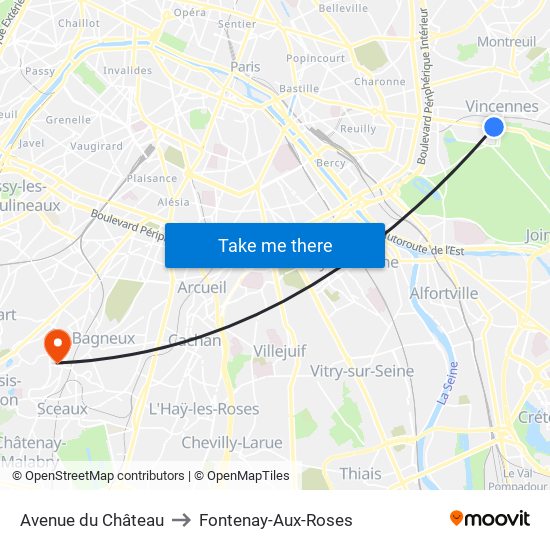 Avenue du Château to Fontenay-Aux-Roses map