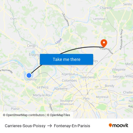 Carrieres-Sous-Poissy to Fontenay-En-Parisis map
