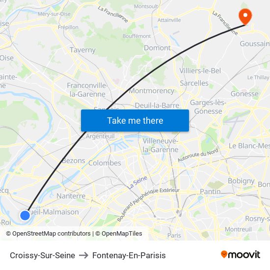 Croissy-Sur-Seine to Fontenay-En-Parisis map