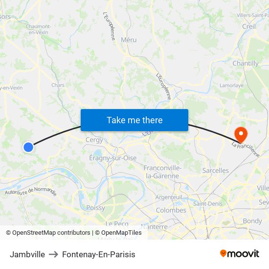 Jambville to Fontenay-En-Parisis map