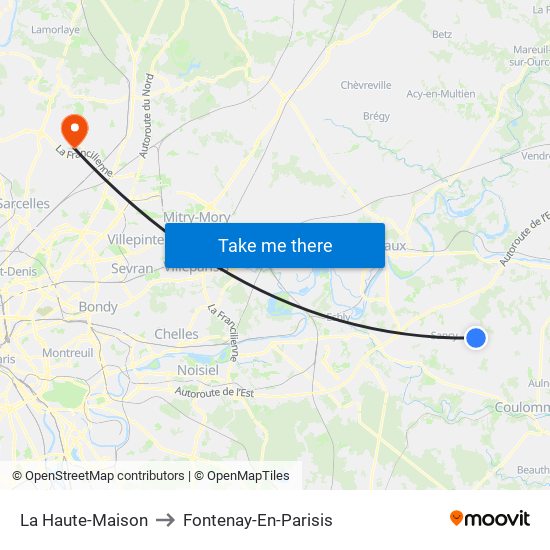 La Haute-Maison to Fontenay-En-Parisis map