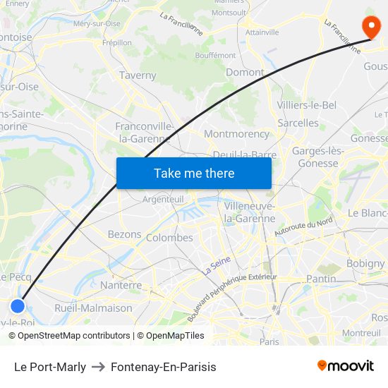 Le Port-Marly to Fontenay-En-Parisis map