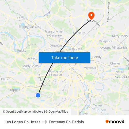 Les Loges-En-Josas to Fontenay-En-Parisis map
