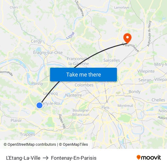 L'Etang-La-Ville to Fontenay-En-Parisis map