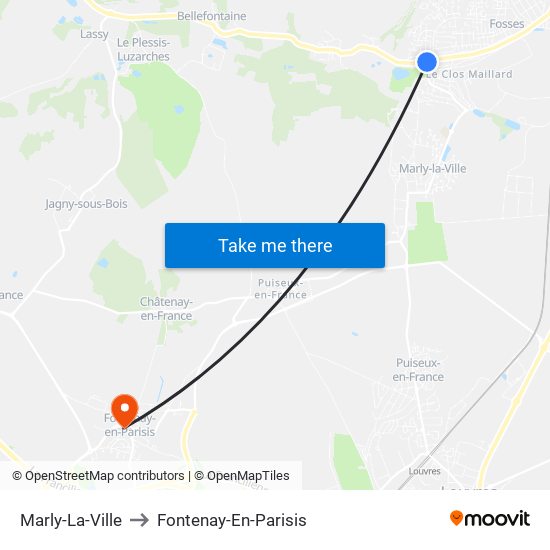 Marly-La-Ville to Fontenay-En-Parisis map