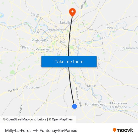 Milly-La-Foret to Fontenay-En-Parisis map