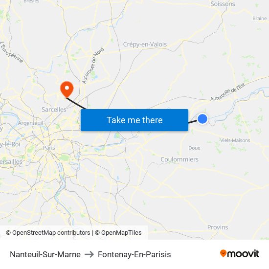 Nanteuil-Sur-Marne to Fontenay-En-Parisis map