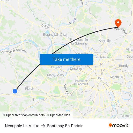 Neauphle-Le-Vieux to Fontenay-En-Parisis map