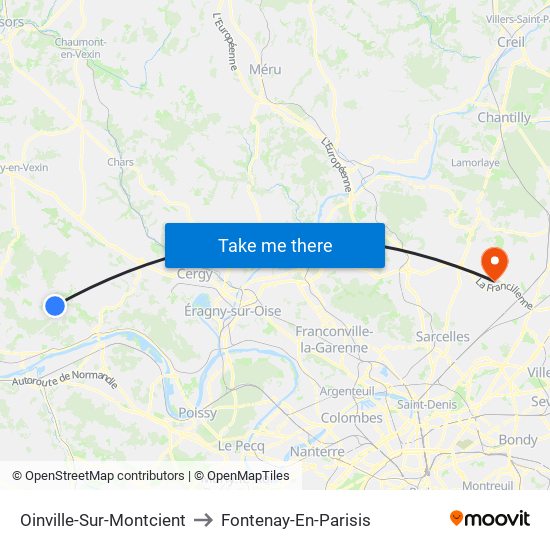 Oinville-Sur-Montcient to Fontenay-En-Parisis map