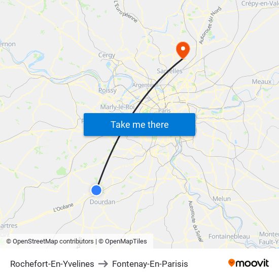 Rochefort-En-Yvelines to Fontenay-En-Parisis map