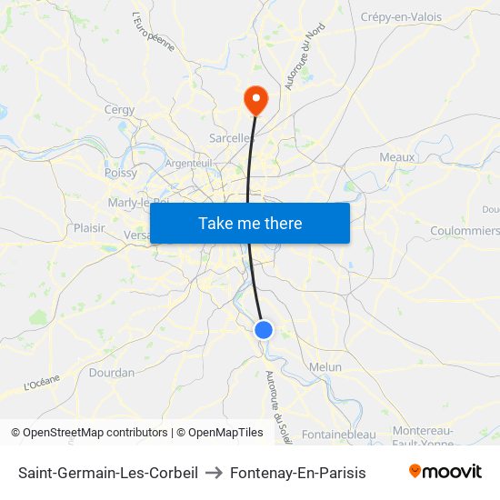 Saint-Germain-Les-Corbeil to Fontenay-En-Parisis map