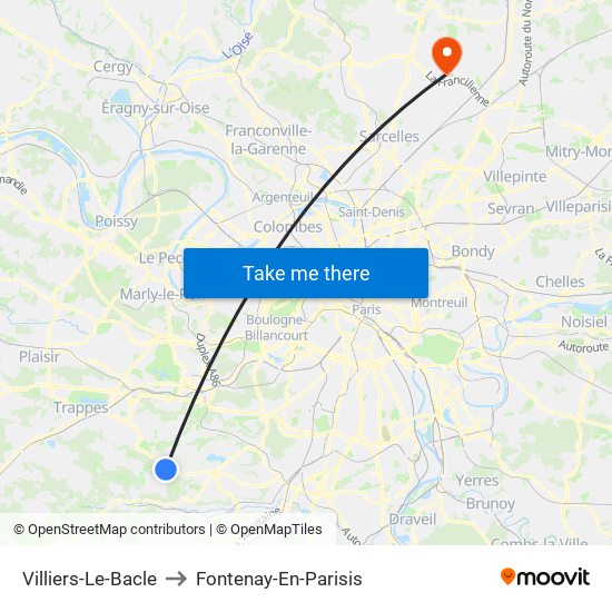 Villiers-Le-Bacle to Fontenay-En-Parisis map