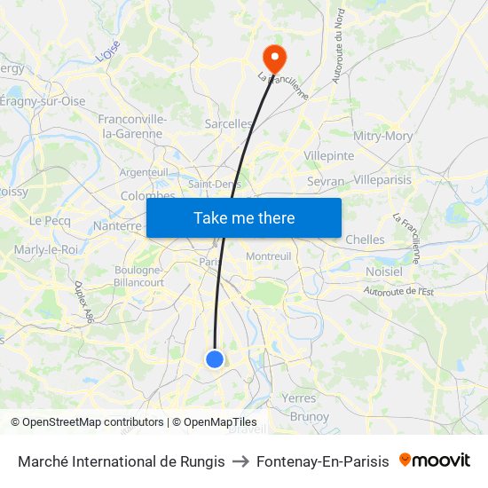 Marché International de Rungis to Fontenay-En-Parisis map