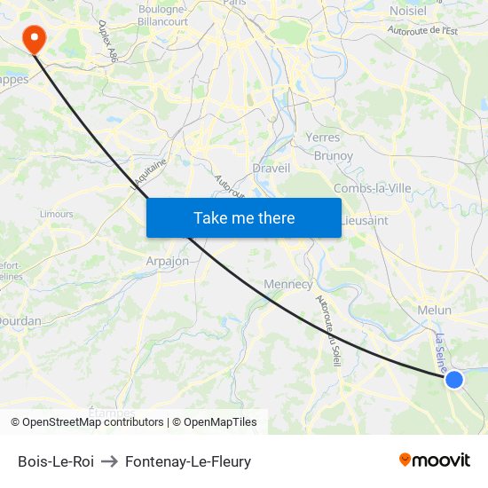 Bois-Le-Roi to Fontenay-Le-Fleury map