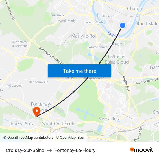 Croissy-Sur-Seine to Fontenay-Le-Fleury map