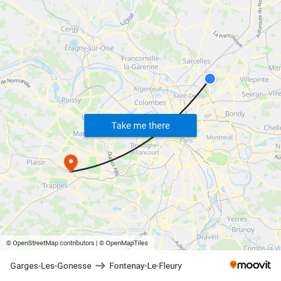 Garges-Les-Gonesse to Fontenay-Le-Fleury map