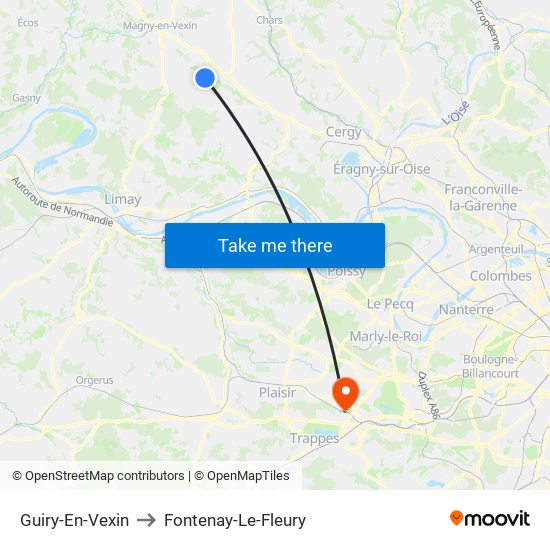 Guiry-En-Vexin to Fontenay-Le-Fleury map