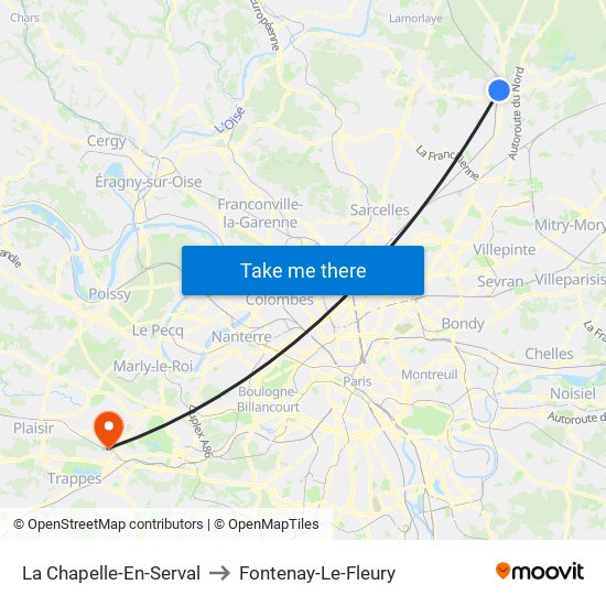 La Chapelle-En-Serval to Fontenay-Le-Fleury map