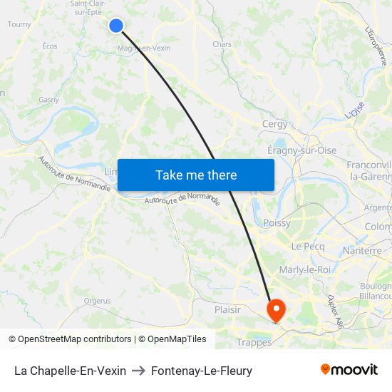 La Chapelle-En-Vexin to Fontenay-Le-Fleury map