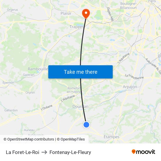 La Foret-Le-Roi to Fontenay-Le-Fleury map