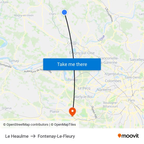 Le Heaulme to Fontenay-Le-Fleury map