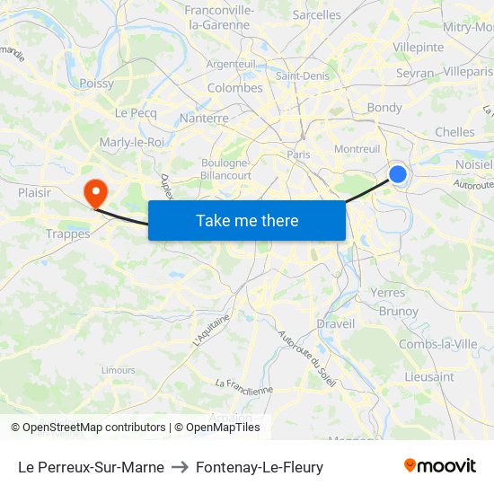 Le Perreux-Sur-Marne to Fontenay-Le-Fleury map