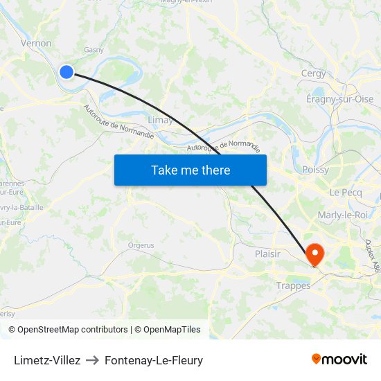Limetz-Villez to Fontenay-Le-Fleury map