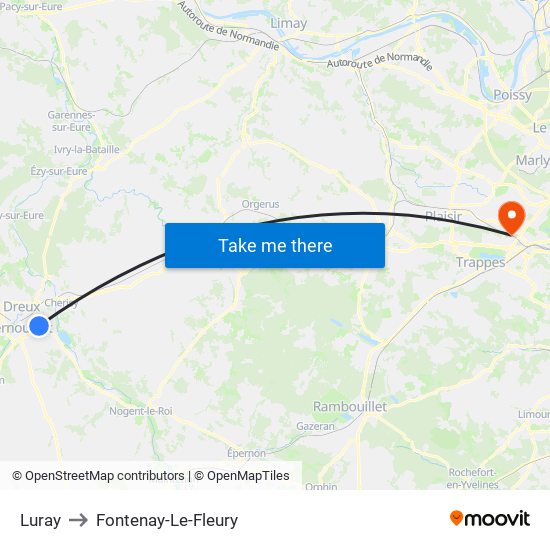 Luray to Fontenay-Le-Fleury map