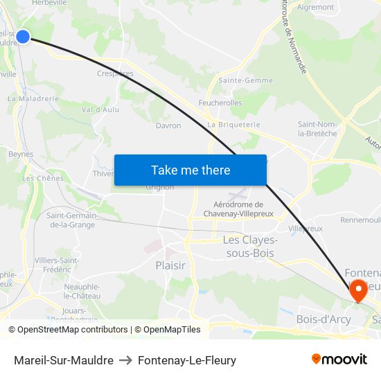 Mareil-Sur-Mauldre to Fontenay-Le-Fleury map