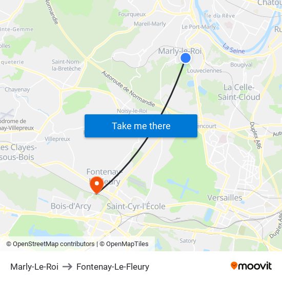 Marly-Le-Roi to Fontenay-Le-Fleury map