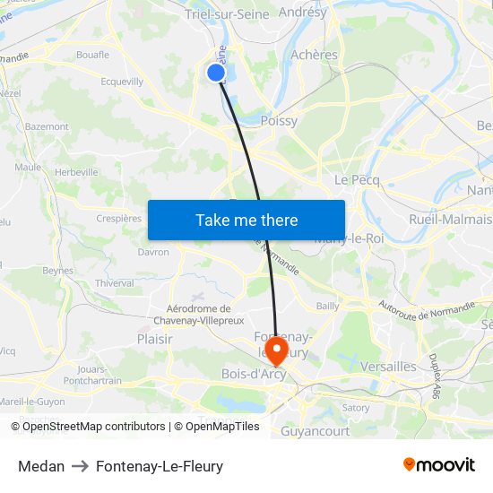 Medan to Fontenay-Le-Fleury map