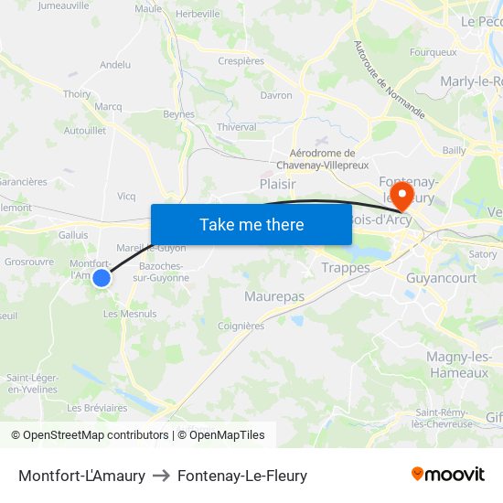 Montfort-L'Amaury to Fontenay-Le-Fleury map