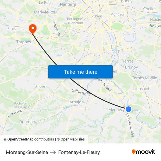 Morsang-Sur-Seine to Fontenay-Le-Fleury map