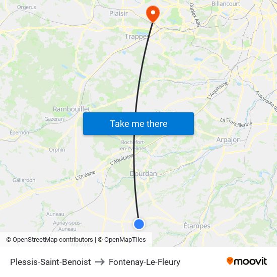 Plessis-Saint-Benoist to Fontenay-Le-Fleury map
